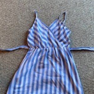 Summer dress, blue and white stripe